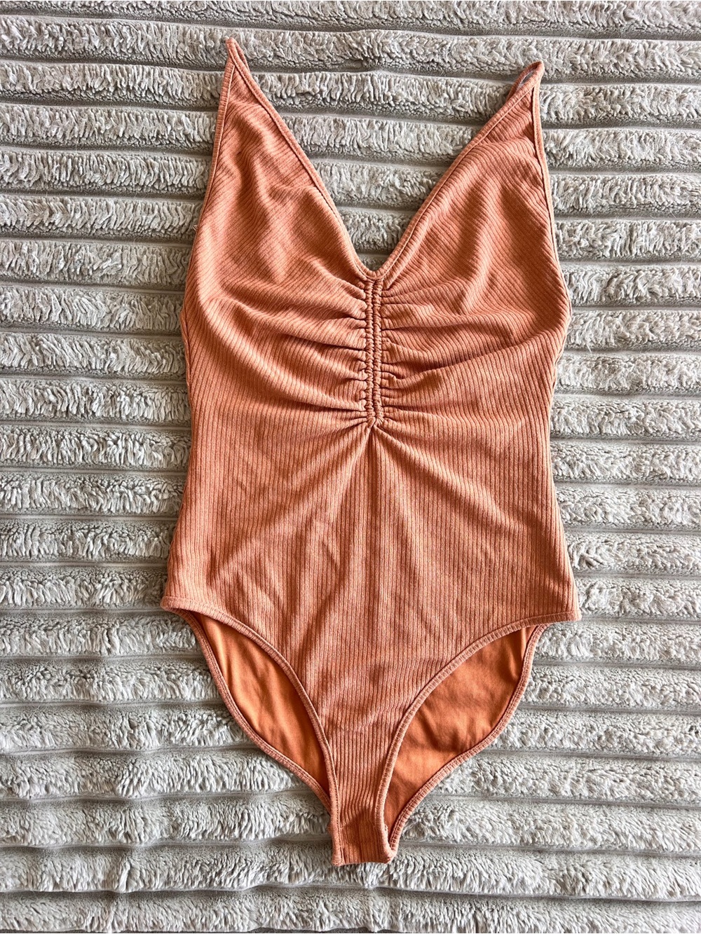 Sheike Ribbed One Piece Women's Swimsuit Tan Size 10